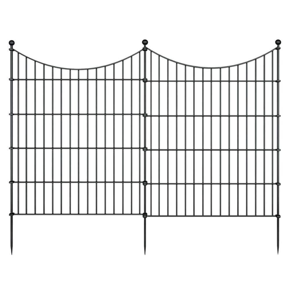 10 Panels Garden Fence Dog Fence Outdoor for Yard, 32in H x 23.6ft L Rustproof Metal Fencing with Ground Stakes | No Dig Animal Proof Containment for Pets/Rabbits | Durable Patio Security Panels