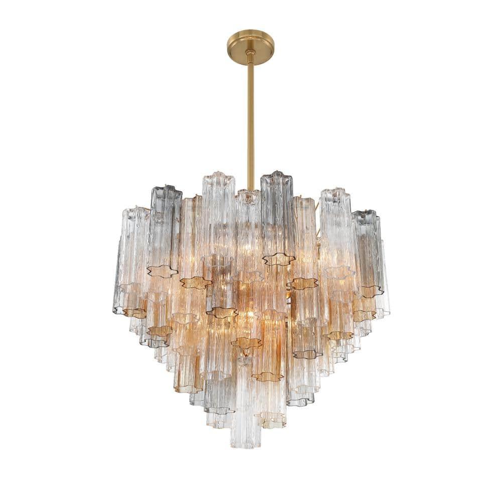 Crystorama Lighting Addis 12 - Light Chandelier in  Aged Brass