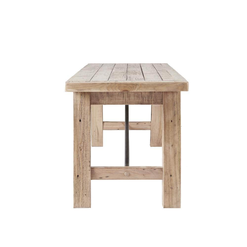 Ink+Ivy Sonoma Dining Bench Natural: Mid-Century Modern Pine & Metal Frame, Seats 2, 400lb Capacity