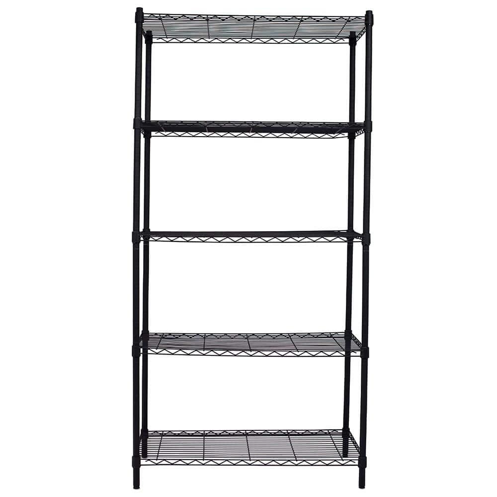 Internet's Best 5-Tier Wire Shelving - Flat Black - Heavy Duty Shelf