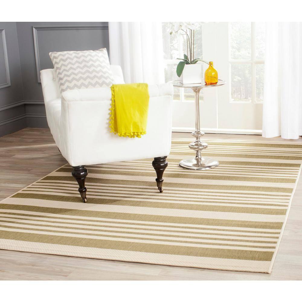 Courtyard CY6062 Power Loomed Indoor/Outdoor Accent Rug - Green/Beige - 2'x3'7" - Safavieh.