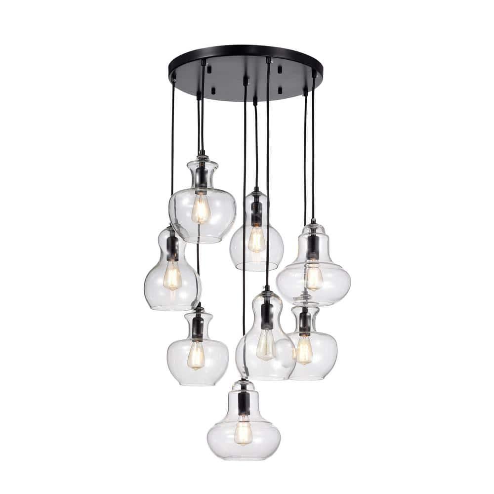 Beveen Round 8-Light Glass Gourde Lamp Collection