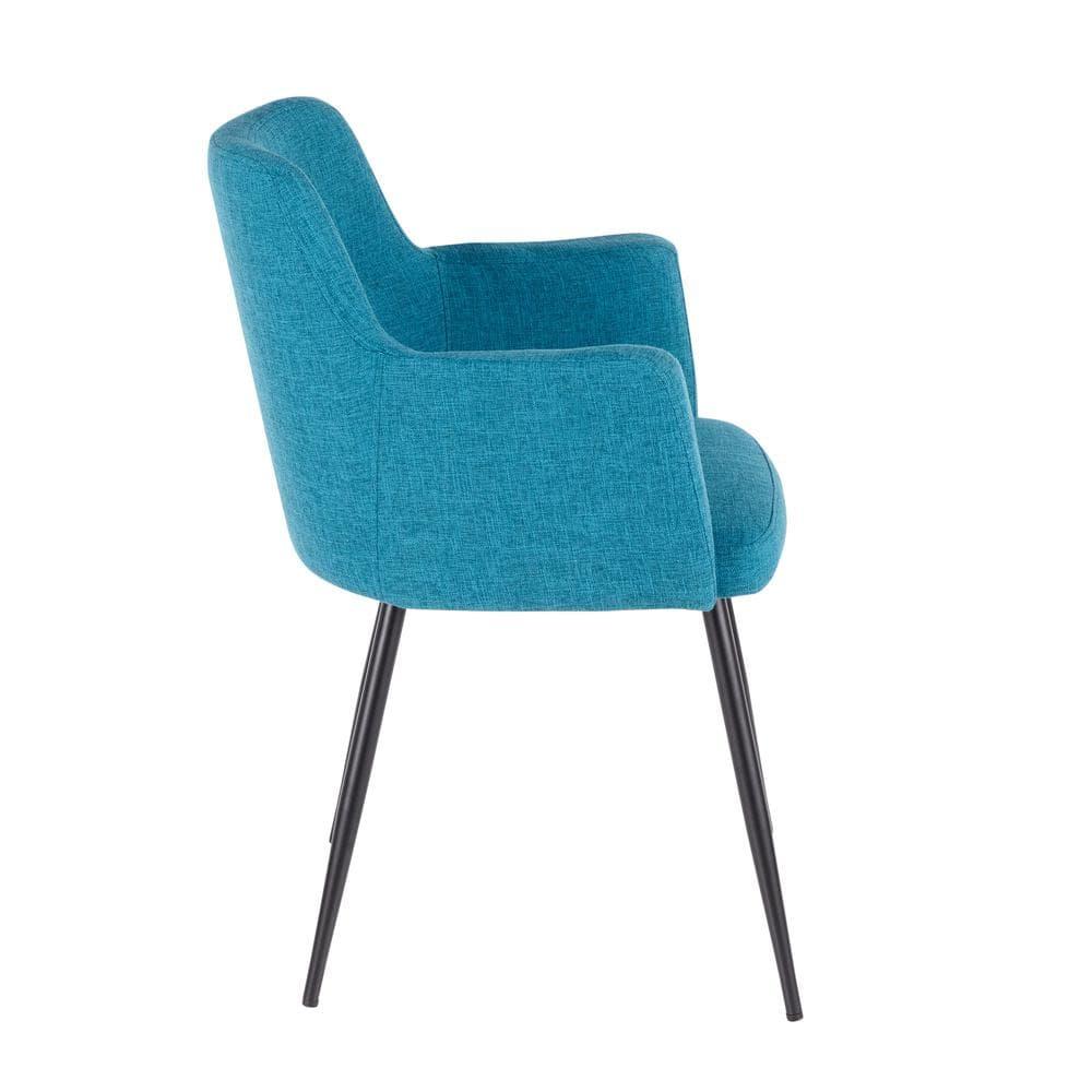 LumiSource Set of 2 Andrew Contemporary Dining/Accent Chair Teal