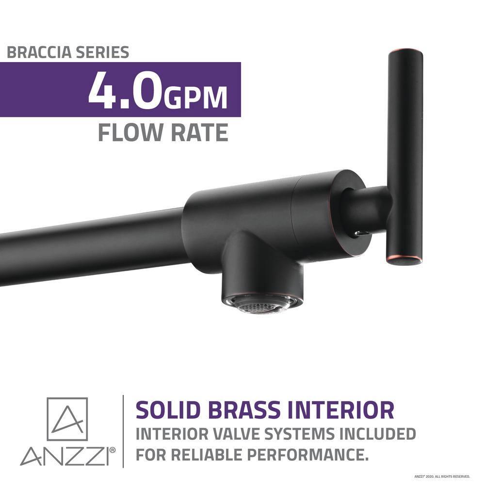 ANZZI Braccia Series 24" Wall Mounted Pot Filler With Accessories