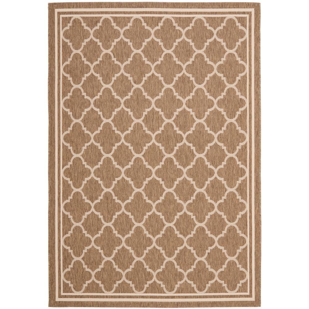 Courtyard CY6918 Power Loomed Indoor/Outdoor Area Rug - Brown/Bone - 4'x5'7" - Safavieh.