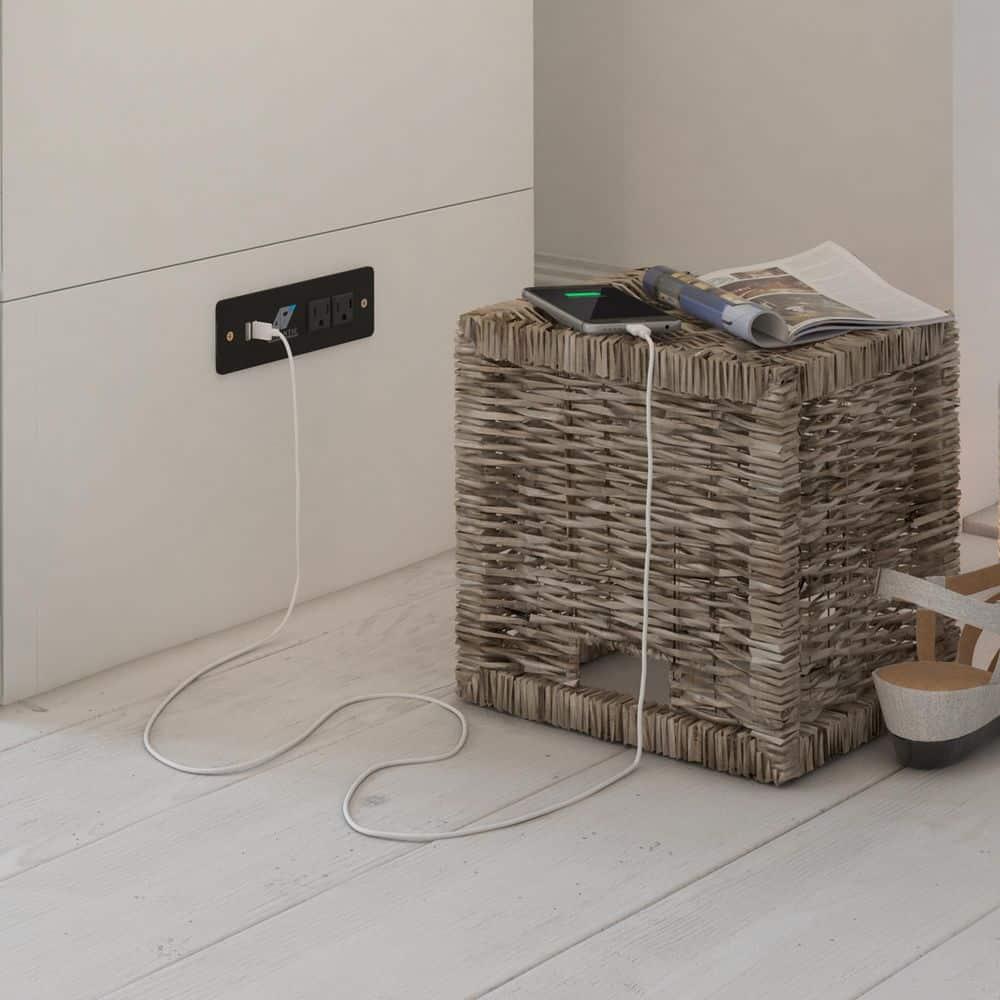 Hamilton Murphy Bed Chest Queen White with Charging Station