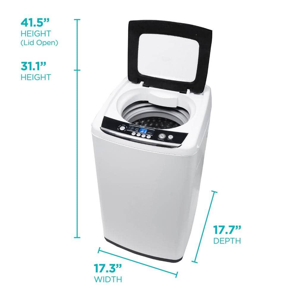 BLACK+DECKER Small Portable Washer, Washing Machine for Household Use, 0.9 Cu. Ft. with 5 Cycles, Transparent Lid & LED Display