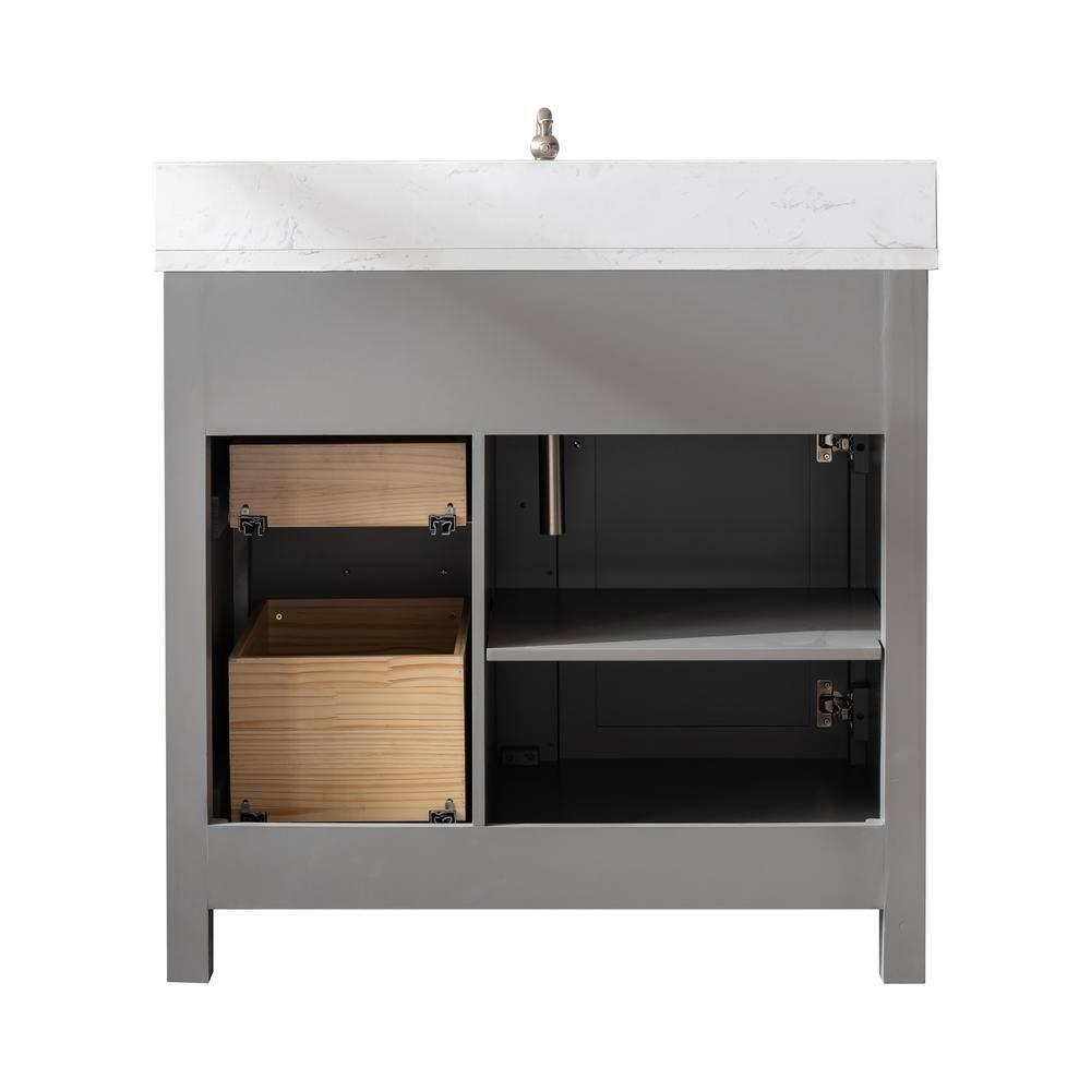 Atencio 36'' Single Bathroom Vanity with Engineered Stone Top