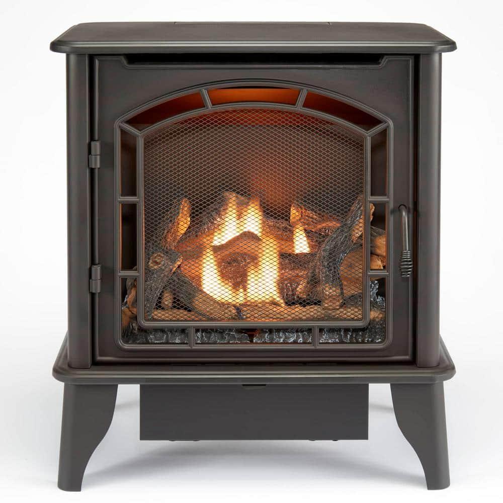 Bluegrass Living Bluegrass Living Panorama Vent Free Dual Fuel 3-Sided Gas Stove - 23,000 BTU, Remote Control, Black Finish - Model# BTSD23RT