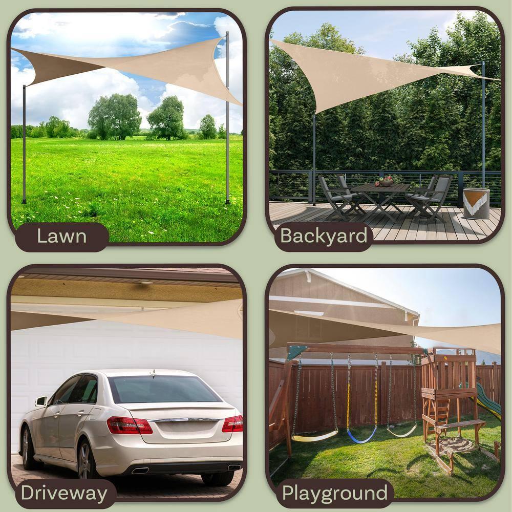 Pure Garden Sun Shade Canopy - 10x13ft Curved Rectangle Sun Shade Sail with UV Protection - Sun Shades Outdoor Patio or Pool Canopy - Sunshades for Patio, Yard, Deck or Outdoor Activities by Pure Garden