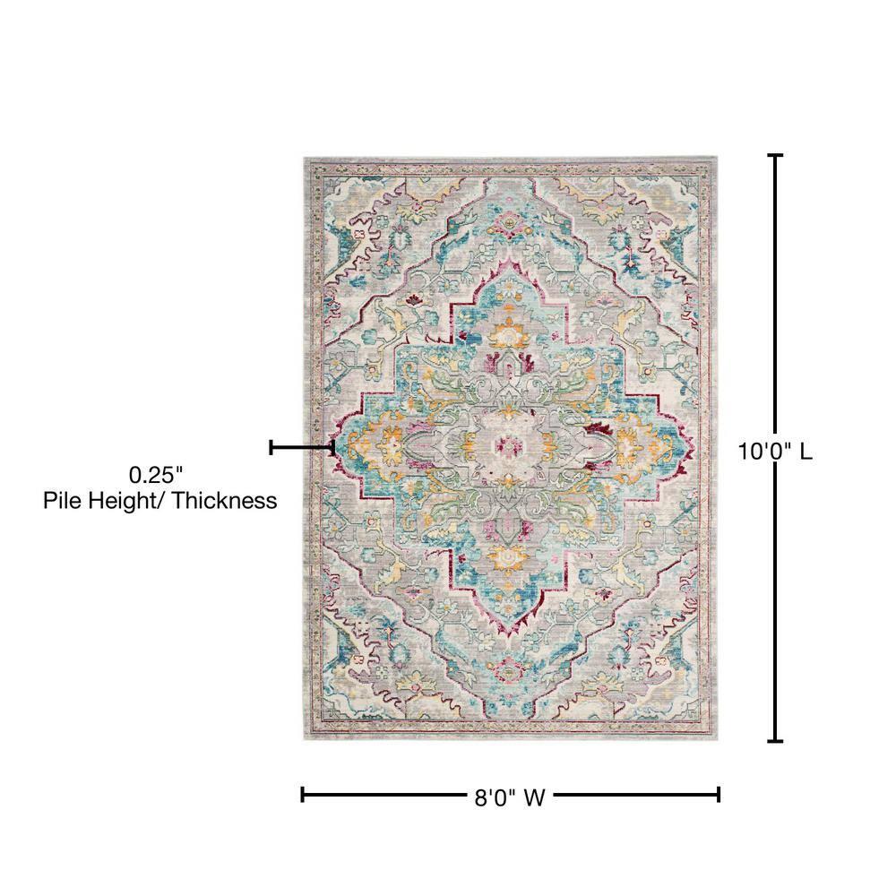 Mystique MYS921 Power Loomed Area Rug - Grey/Light Blue - 8'x10' - Safavieh.