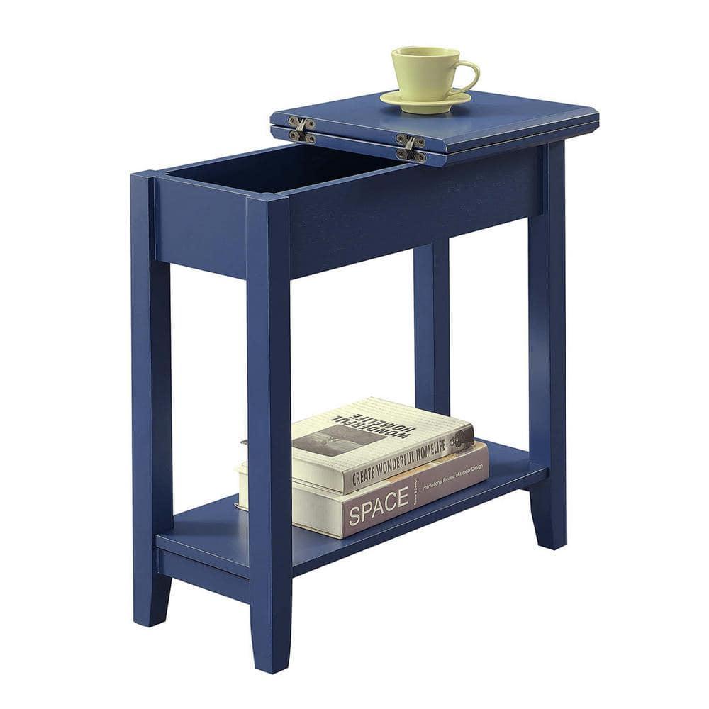 Convenience Concepts American Heritage Flip Top End Table, Cobalt Blue