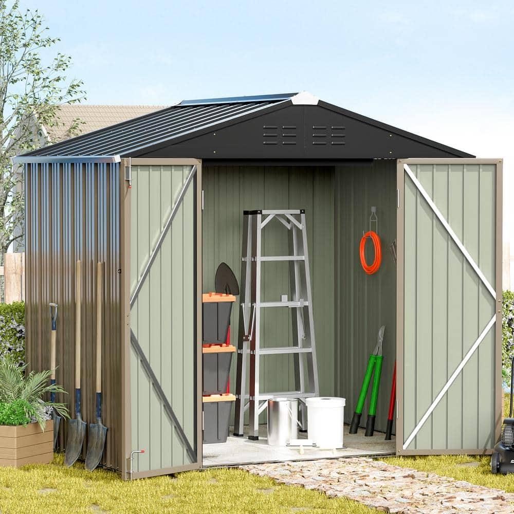 Devoko 8 ft. W x 6 ft. D Metal Storage Shed