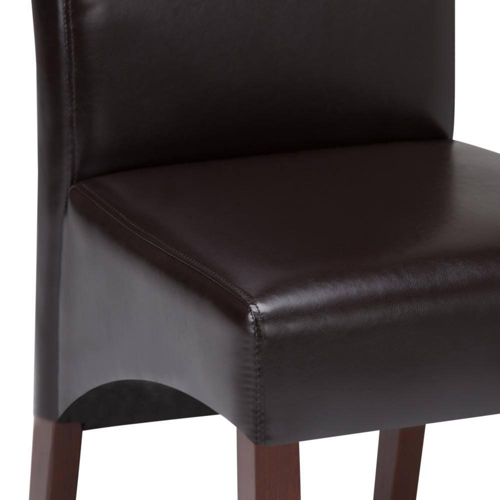 Simpli Home Avalon Upholstered Parson Dining Chair with Ergonomic Curved Backrest in Modern Style (Set of 2) (Set of 2)