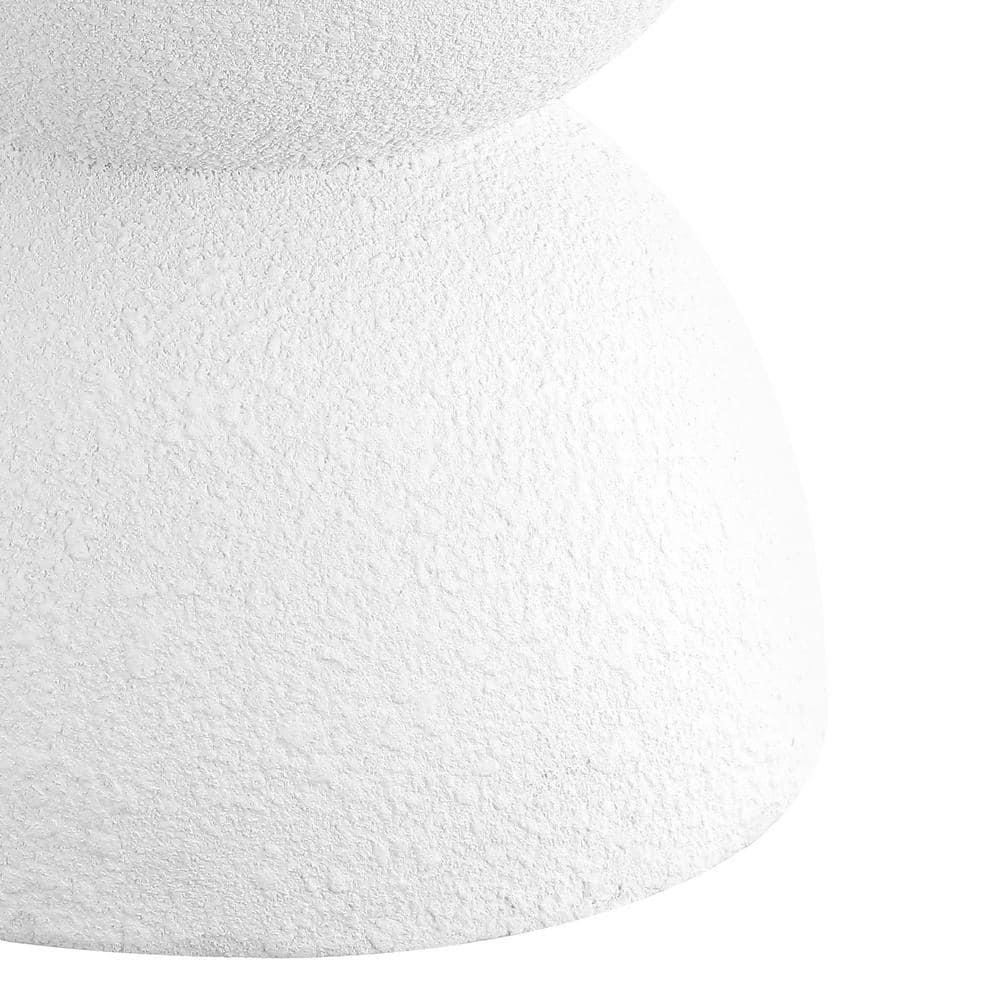 Greta 18" Mid-Century Modern Drum Accent Table , White - JONATHAN Y