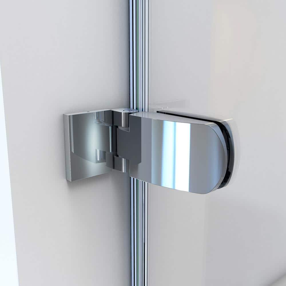 Aqua Uno 56" W x 58" H Hinged Semi-Frameless Tub Door
