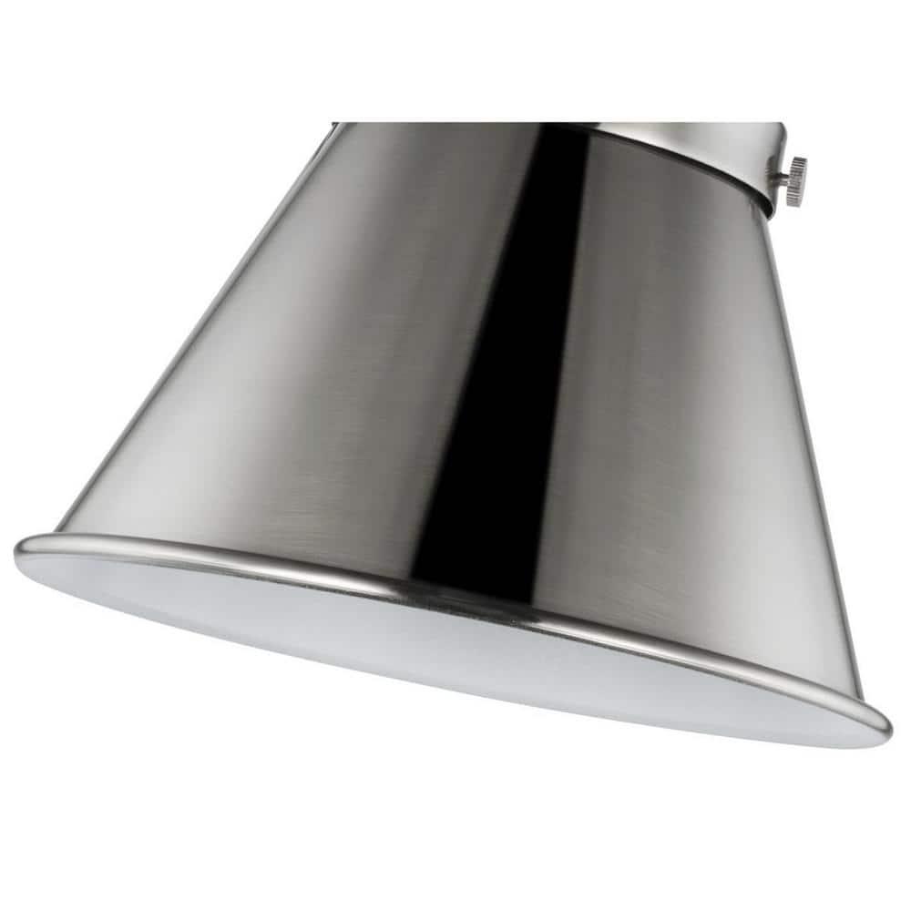 Progress Lighting, Hinton Collection, 1-Light, Semi-Flush Mount Ceiling Light, Brushed Nickel, Metal Shade