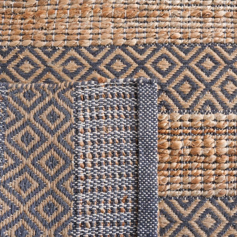 Natural Fiber NFB653 Power Loomed Area Rug - Charcoal/Natural - 8'9"x11'9" - Safavieh.