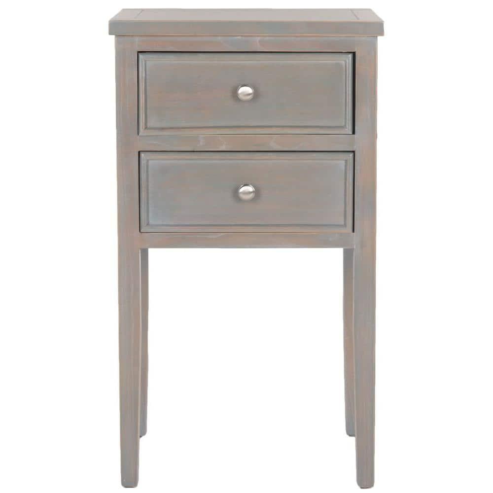 Toby Accent Table with Storage Drawers - Ash Grey - Safavieh.