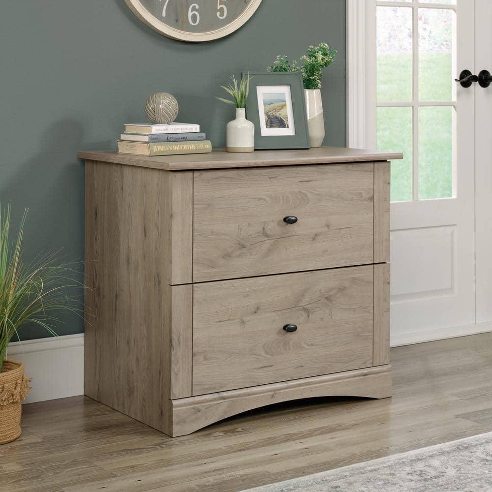 2 Drawer Lateral File Cabinet Laurel Oak - Sauder: Full Extension, Legal/Letter Size, Interlocking