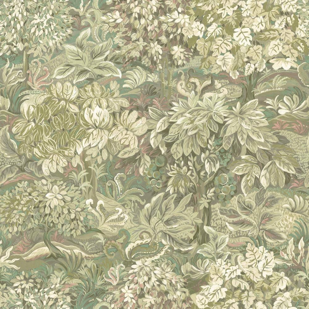Multicolor Textured Non-Woven Floral Foliage Wallpaper, Double Roll