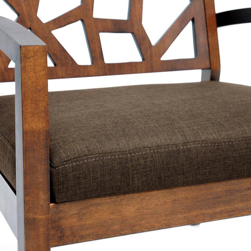 Jennifer Modern Lounge Chair Dark Brown - Baxton Studio: Danish Style, Upholstered, Walnut Veneer, Indoor Use