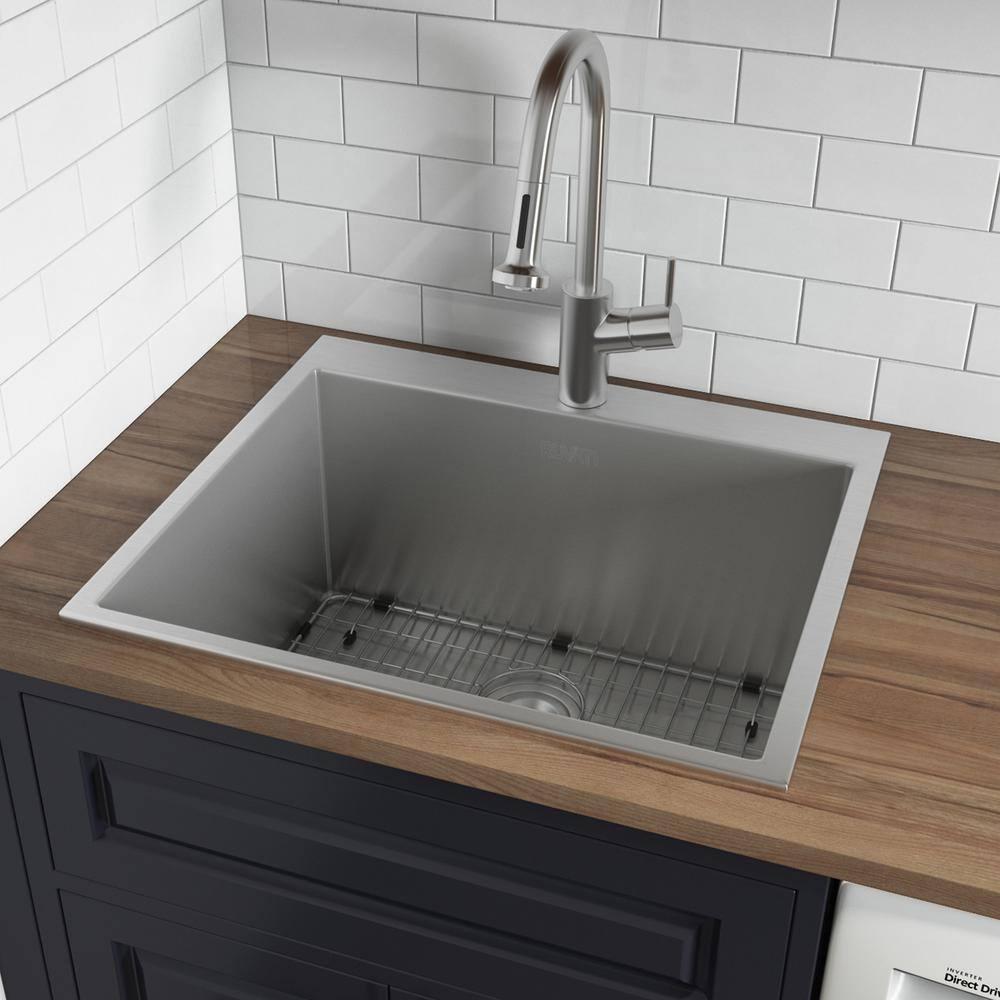 22 x 12 in. Topmount Laundry Deep Utility Sink with 16 Gauge Stainless Steel