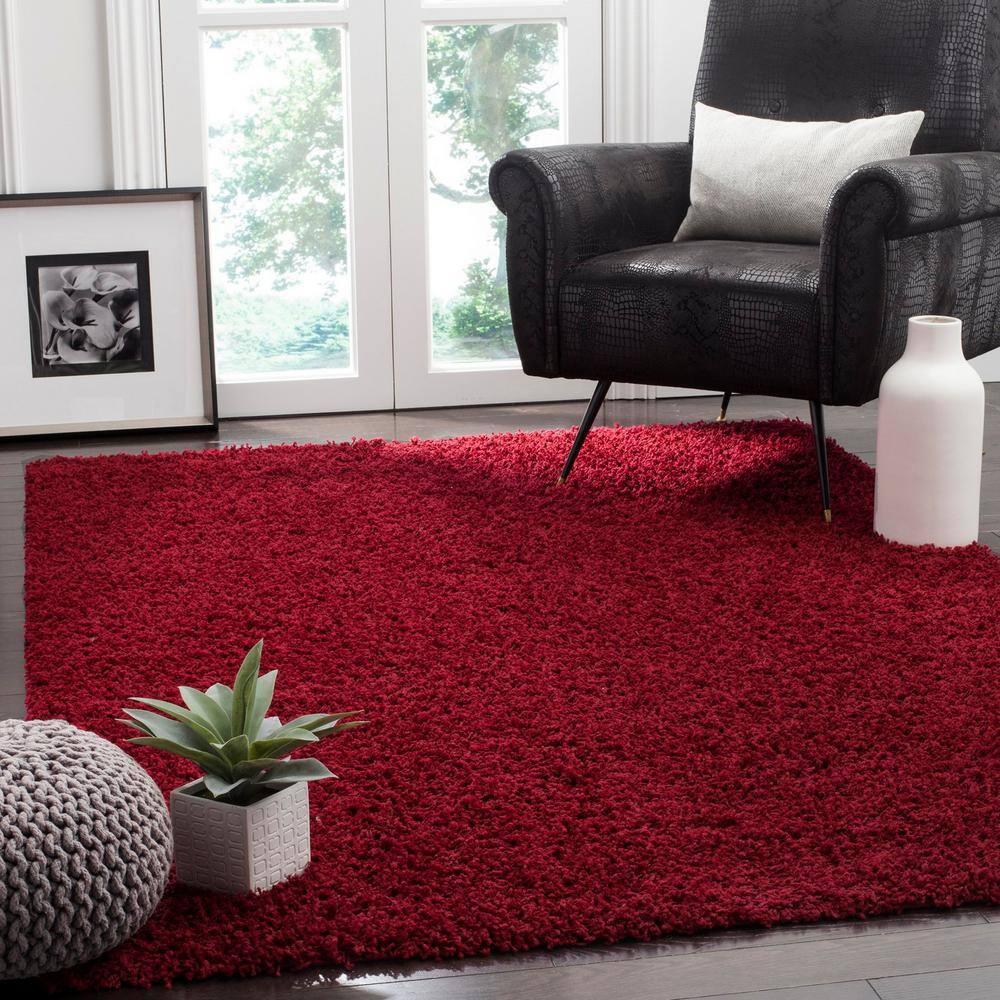 Athens Shag SGA119 Power Loomed Indoor Accent Rug - Red - 3'x5' - Safavieh