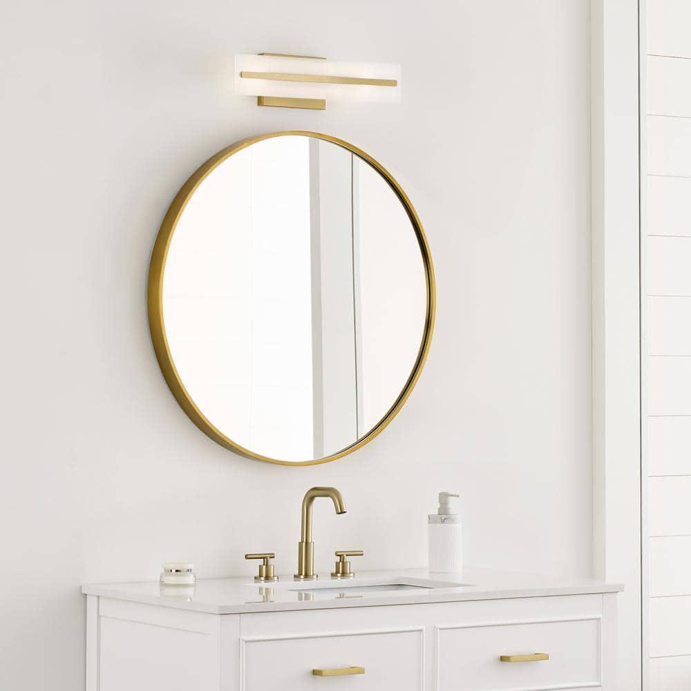 Dex Satin Brass Energy Star 2-Light Vanity with Etched Glass