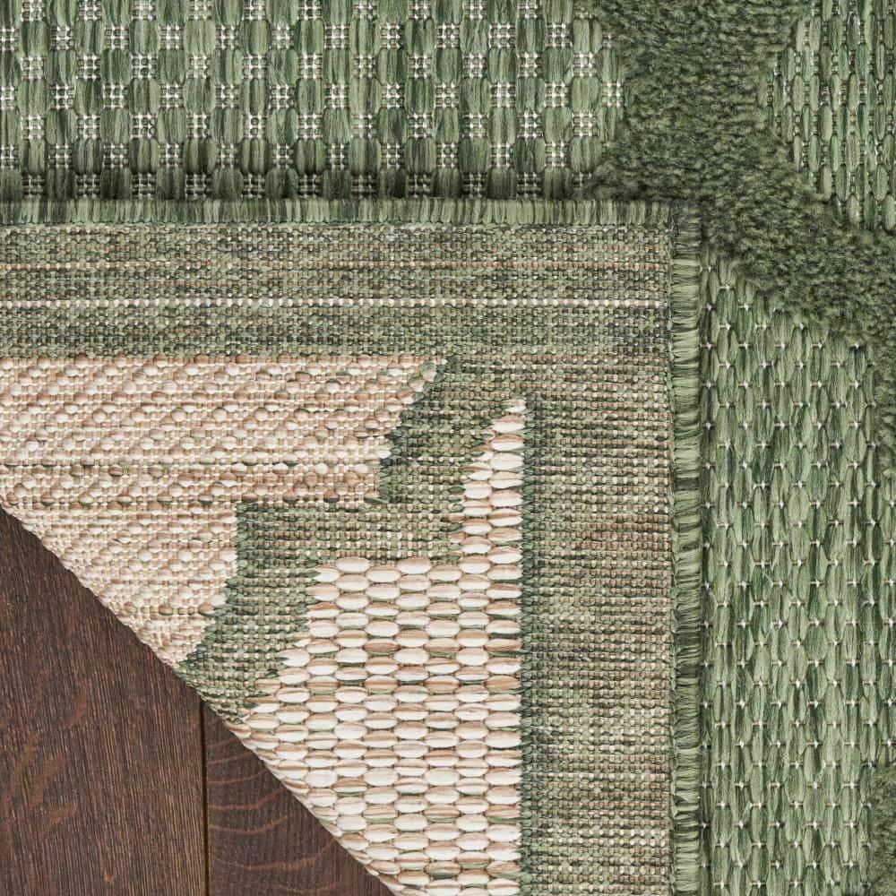 Easy Care Green 2 ft. x 8 ft. Trellis Contemporary Runner Area Rug