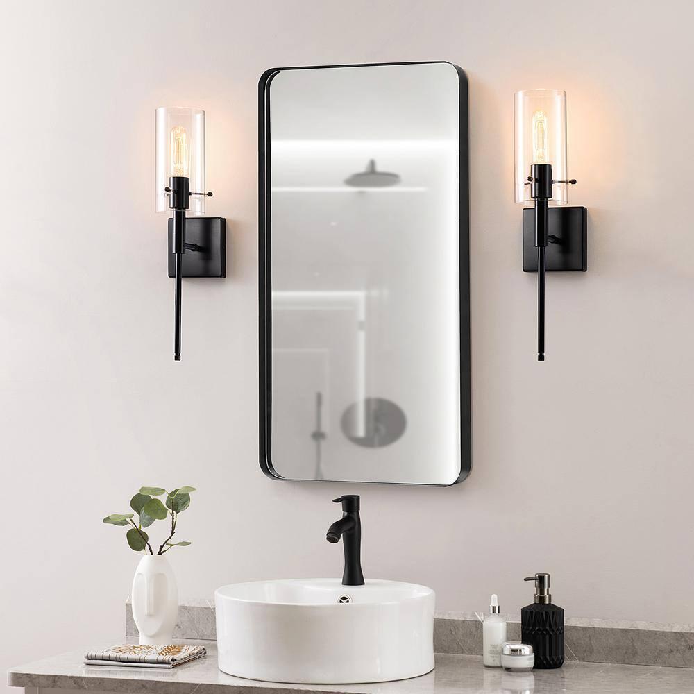 Kyrid Black Iron Armed Sconce Set of 2 Mornden Wall Sconce Set of 2 Hallway Light