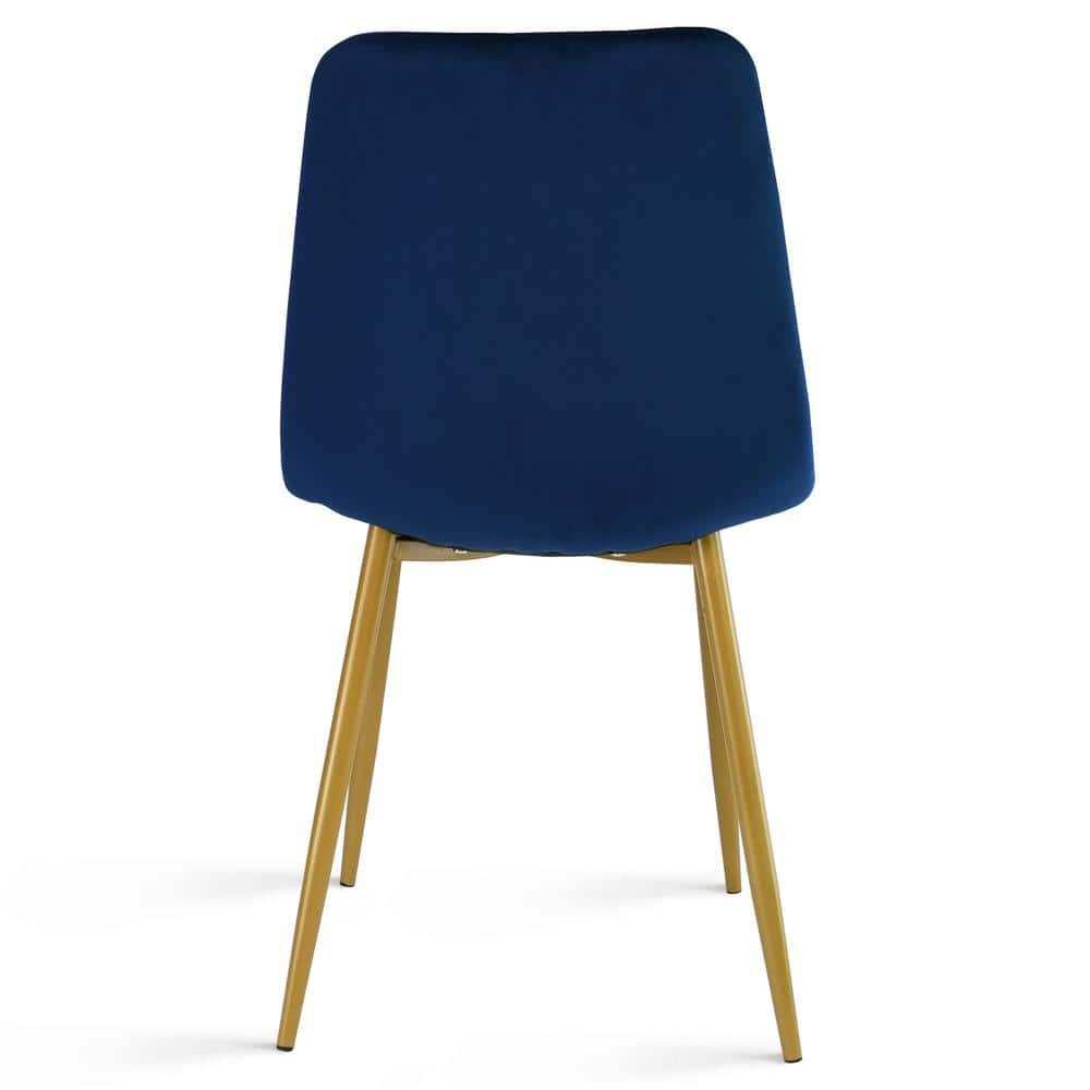 Set of 4 Bingo Blue Upholstered  Side Chair -Maison Boucle