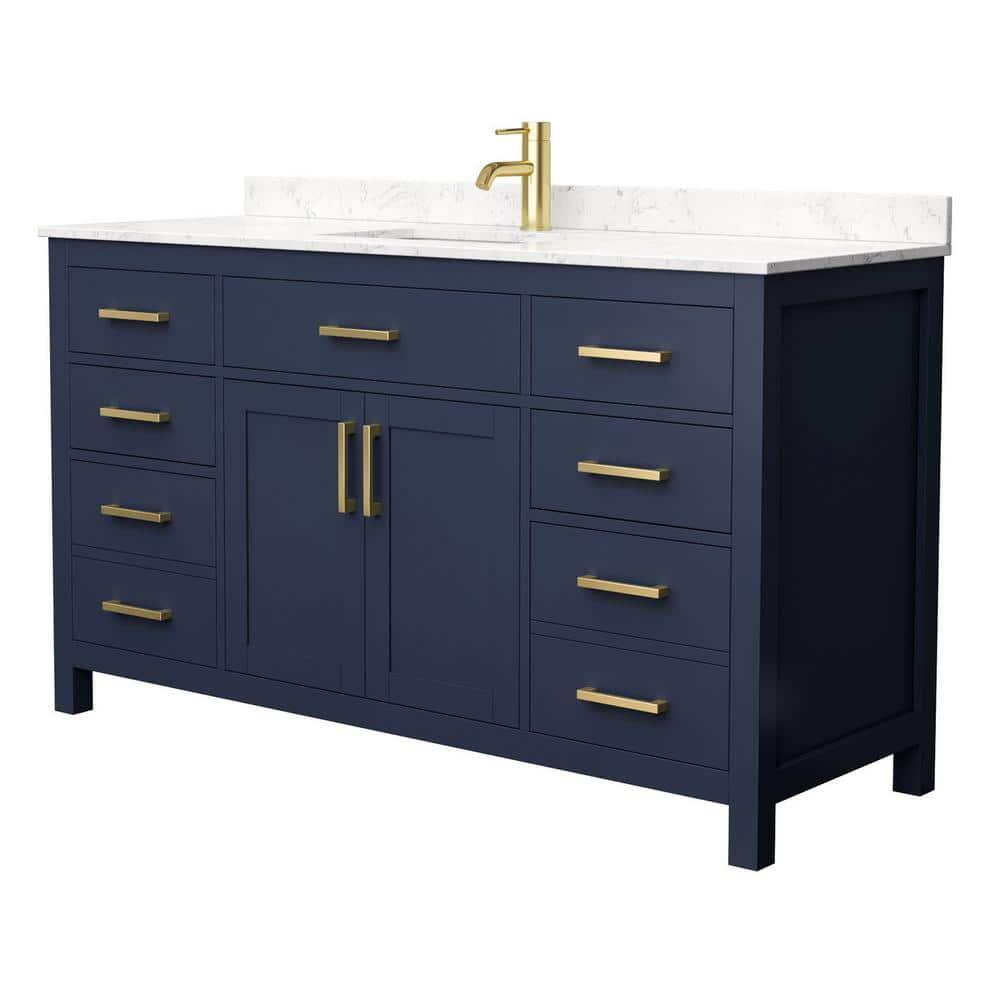 Beckett 60" Freestanding Single Bathroom Vanity with Cultured Marble Top