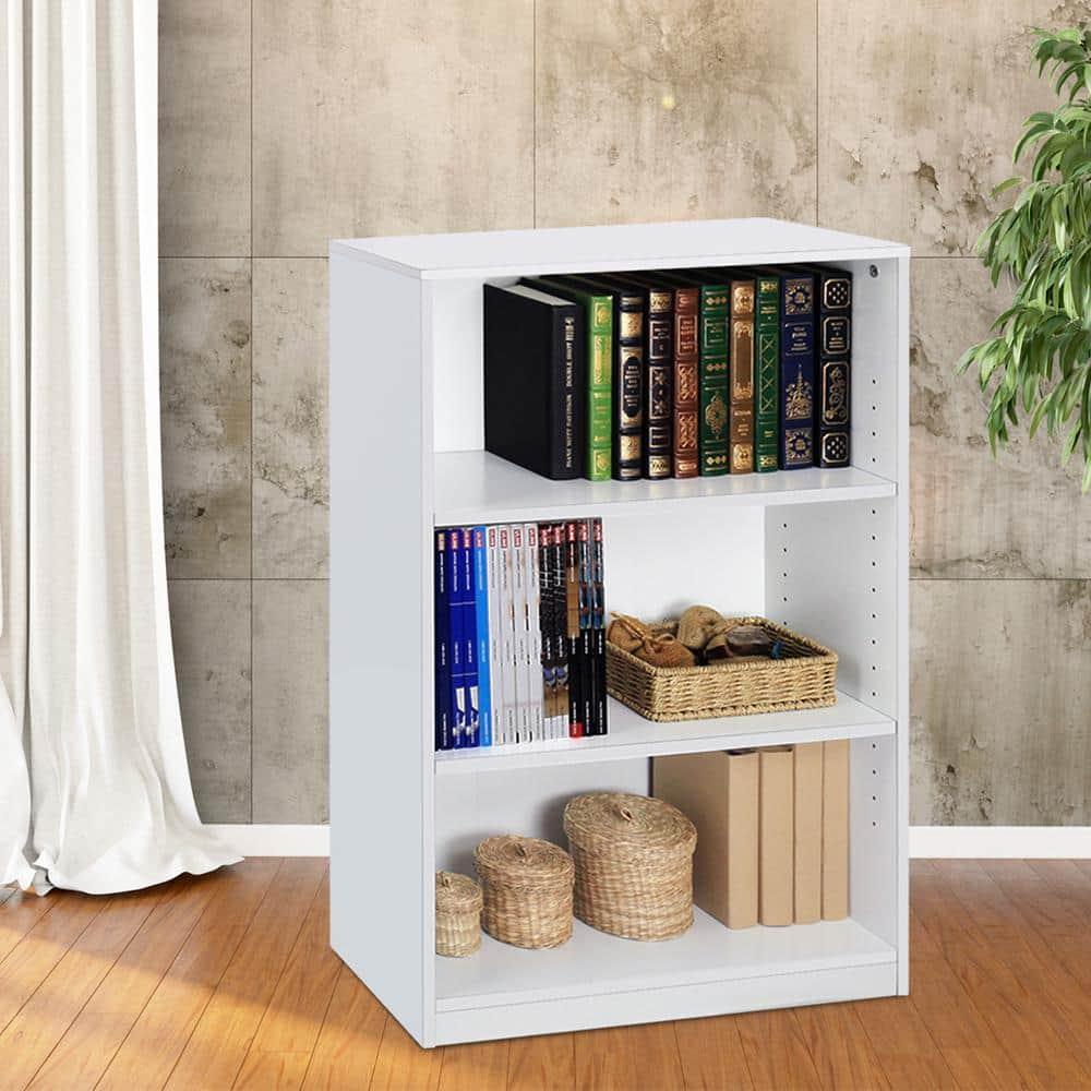 Furinno 3-Tier Bookcase with Adjustable Shelves for Study Home Office Kids Room,White