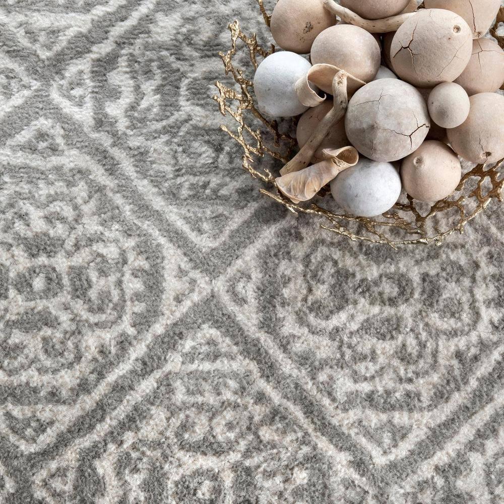 Nuloom Jeanette Geometric 2x3 Accent Indoor Area Rug for Living Room Bedroom Dining Room Entryway Kitchen, Grey/Ivory