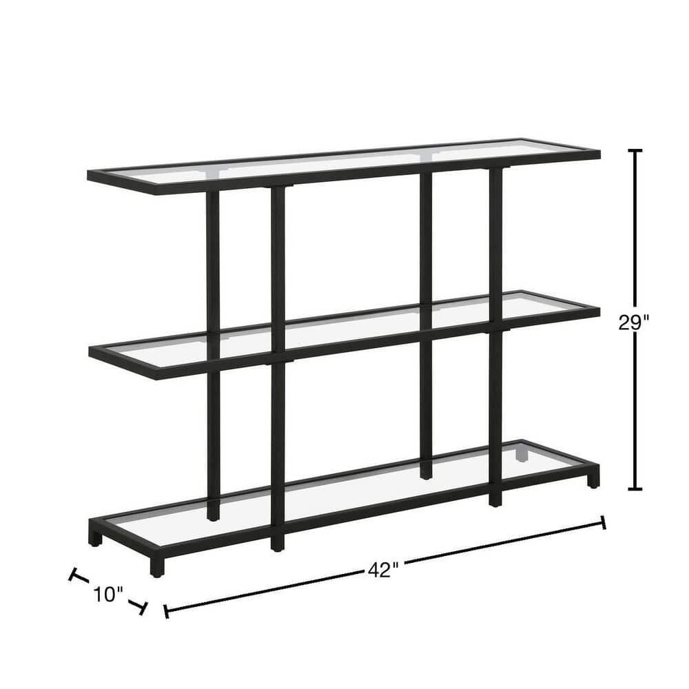 Evelyn&Zoe Greenwich 42" Wide Rectangular Console Table, Blackened Bronze