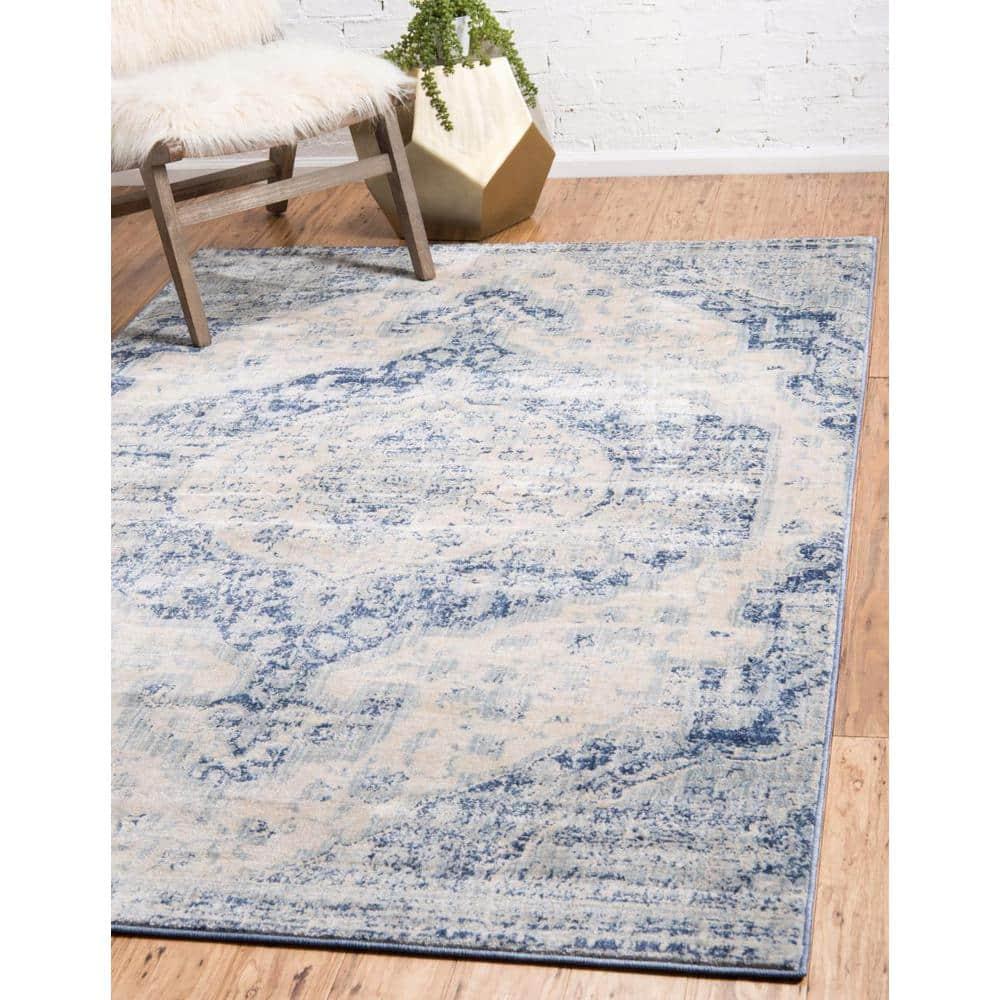 Unique Loom Asheville Collection Area Rug - Tanglewood (8'  x 10' Rectangle Blue/Light Blue)