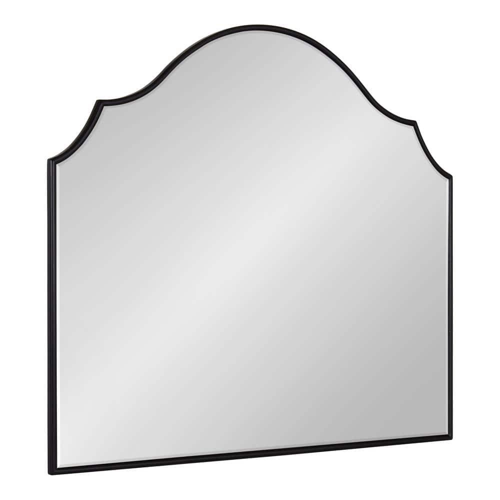 Kate and Laurel Leanna Framed Arch Wall Mirror, 32x28, Black
