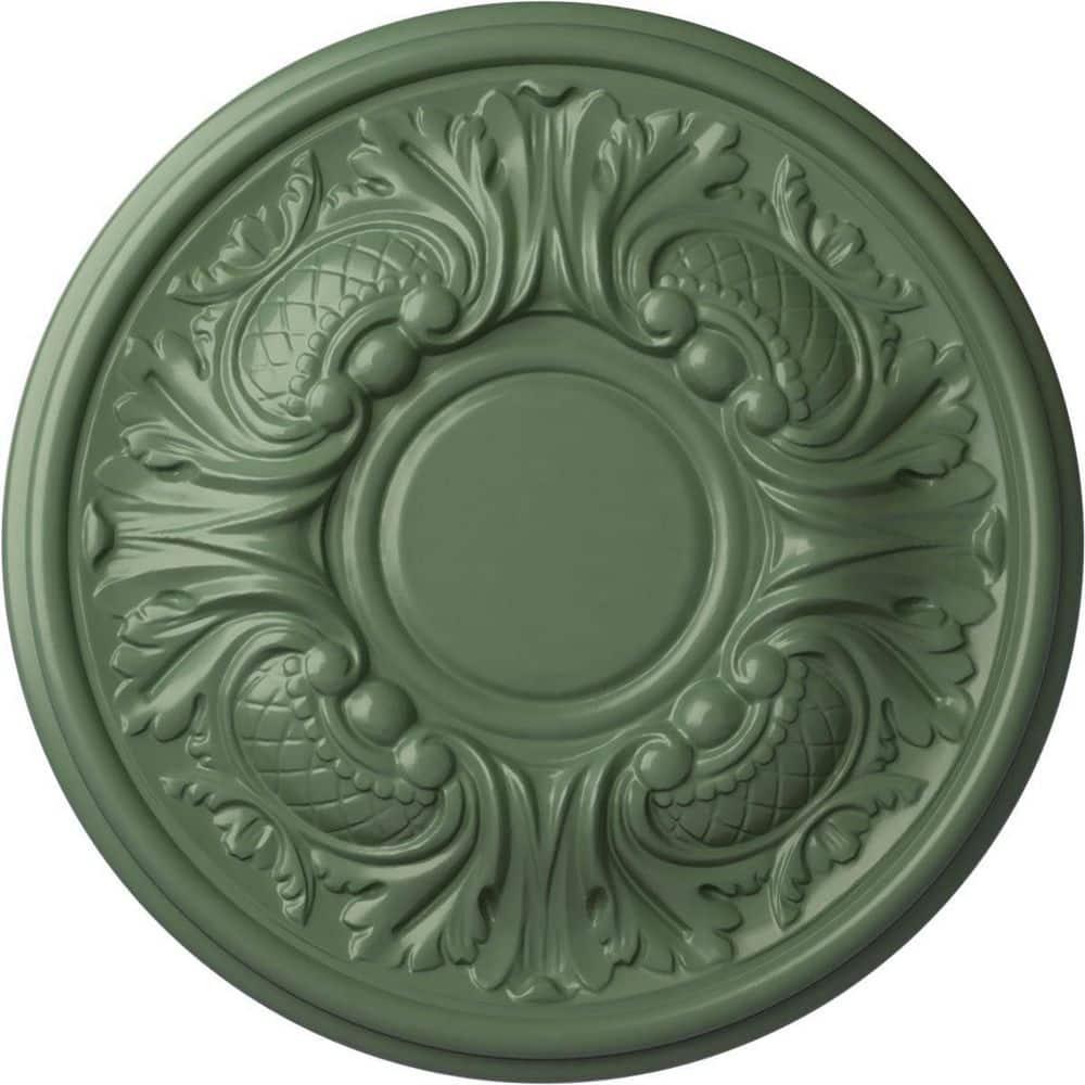 Ekena Millwork Endurathane Leaf Ceiling Medallion, 11 3/8"OD x 3 5/8"ID x 1 1/8"P (Fits Canopies up to 4 3/4"), Hand-Painted Gold Finish CM11WAAGF