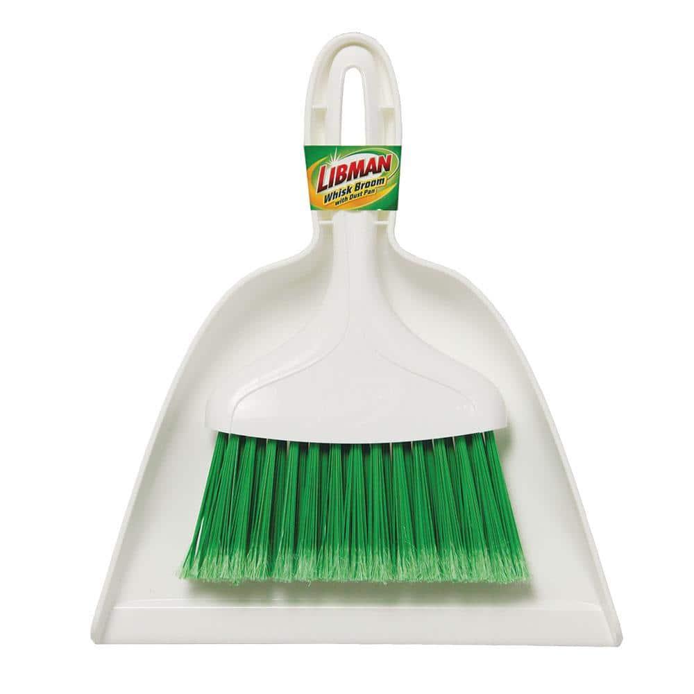 Libman Whisk Broom and Dustpan Set Green White Polypropylene