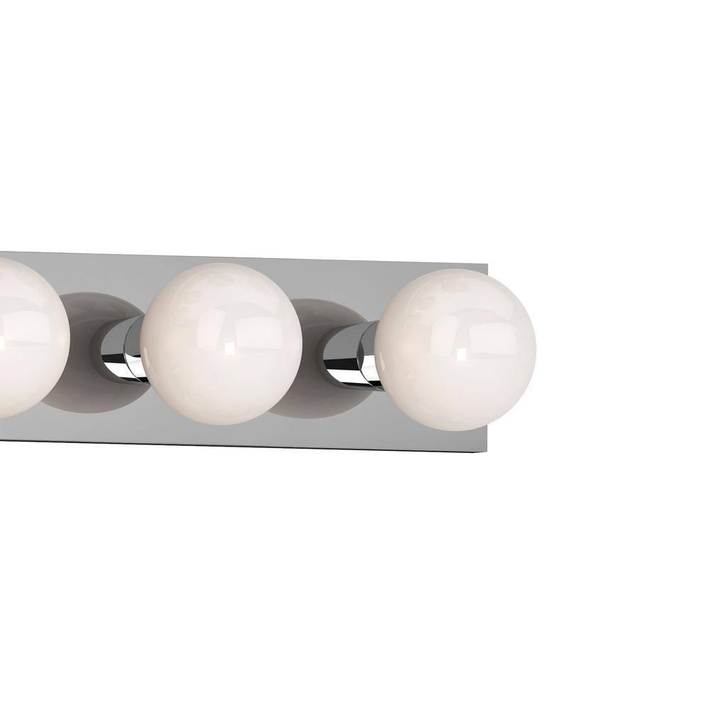 Volume Lighting 5-Light Indoor Chrome Movie Beauty Makeup Hollywood Bath or Vanity Light Bar Wall Mount or Wall Sconce