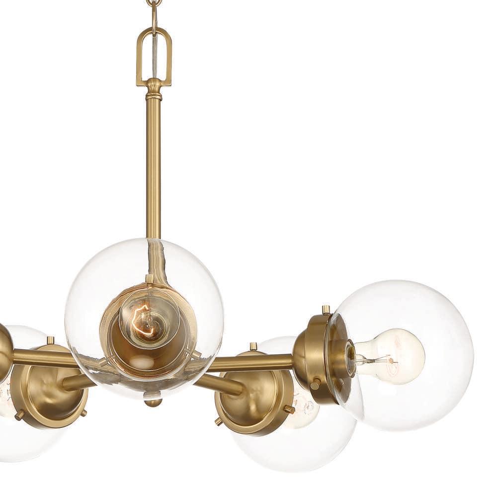 Knoll Vintage Warmth 26" Sputnik Chandelier in Brushed Gold