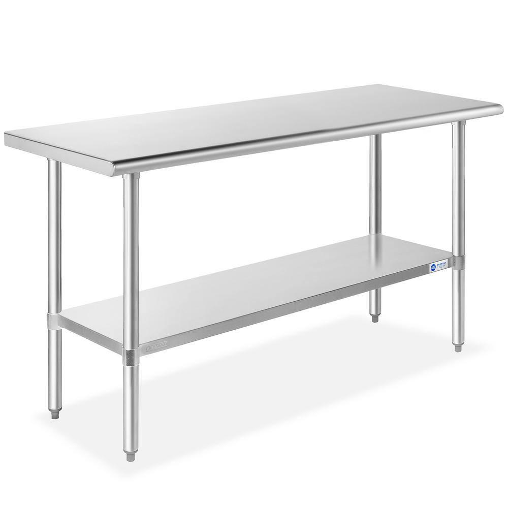 GRIDMANN 30" D x 34.5" H Stainless Steel Prep Station with Undershelf