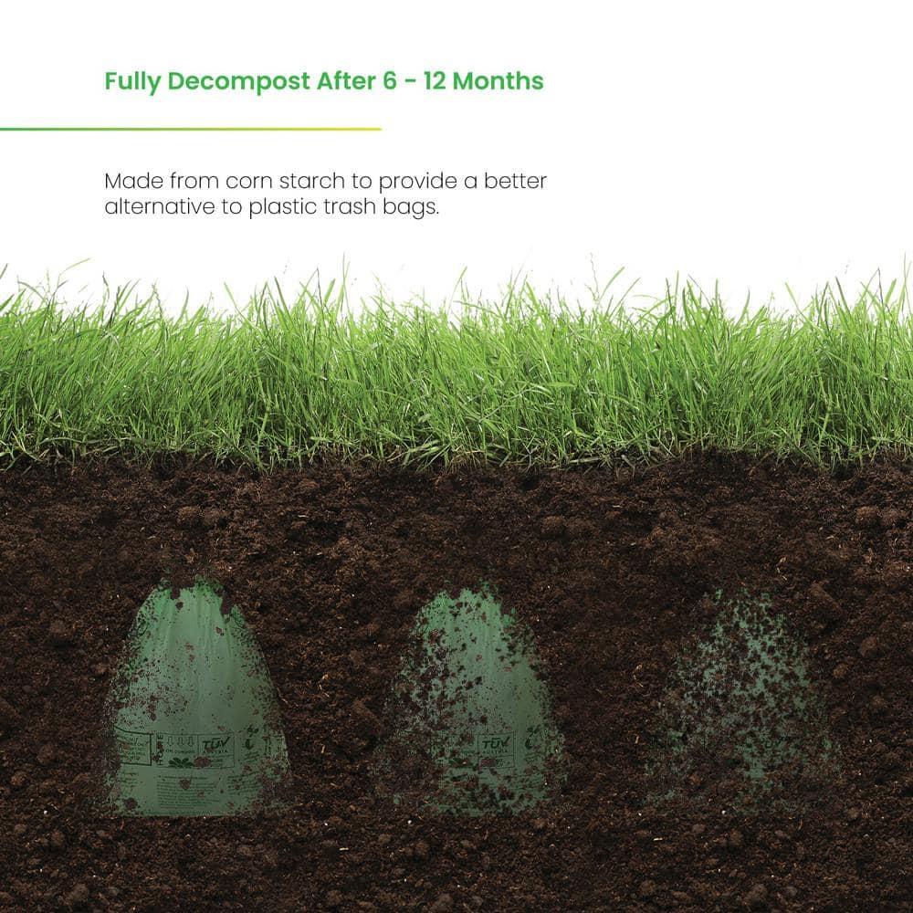 2.6 Gal. Compostable Kitchen Trash Bags 100-Count with Drawstring Handle