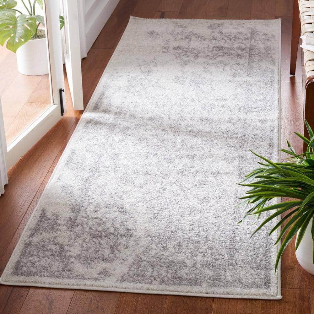 Adirondack ADR101 Power Loomed Runner Rug - Ivory/Silver - 2'6"x10' - Safavieh.