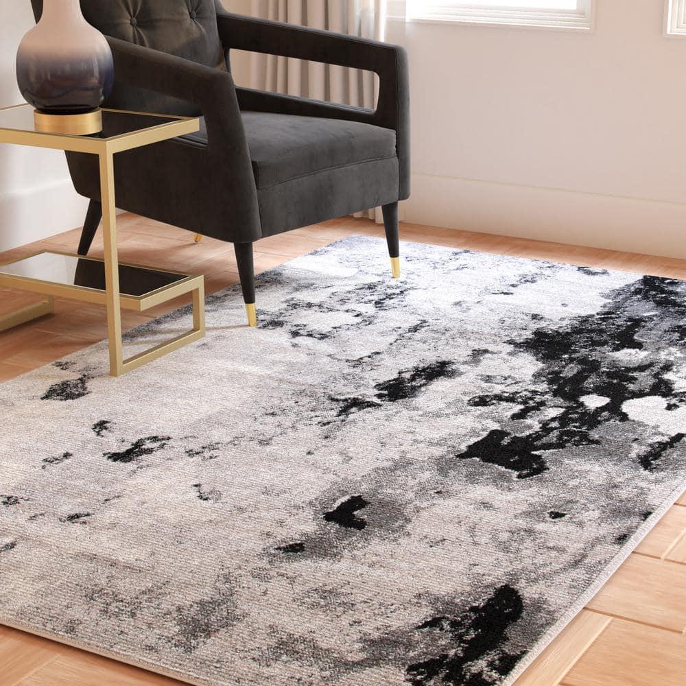 SAFAVIEH Adirondack Ladonna Abstract Area Rug, Grey/Black, 8' x 8' Square