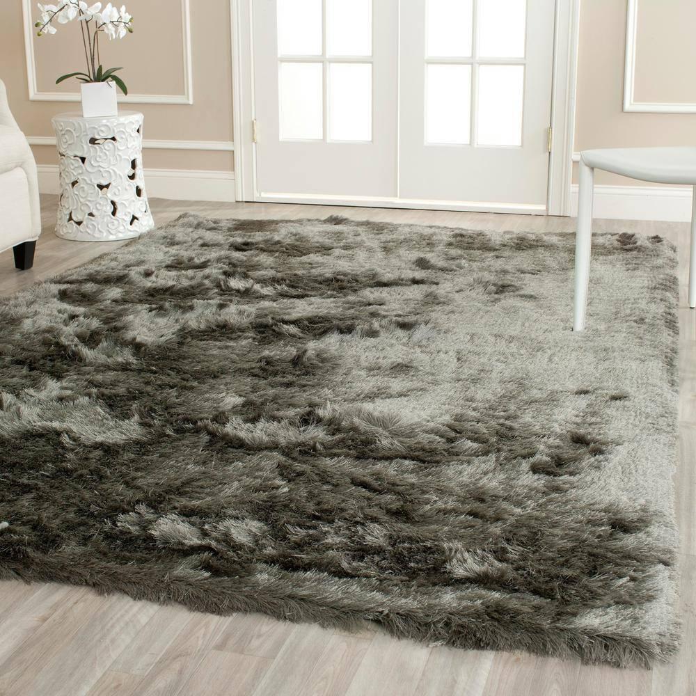 Shag SG511 Hand Tufted Area Rug - Titanium - 5'x5' - Safavieh.