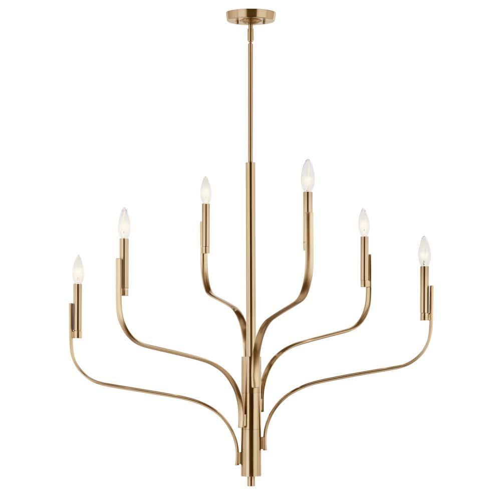 52673CPZ-Kichler Lighting-Livadia - 6 Light Chandelier-33 Inches Tall and 36.25 Inches Wide-Champagne Bronze Finish