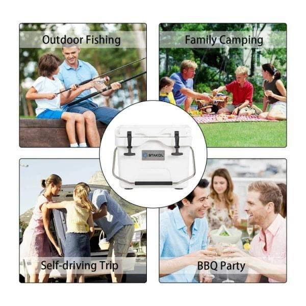 Costway 16 Quart Cooler Portable Ice Chest Leak-proof 24 Cans Ice Boxfor Camping