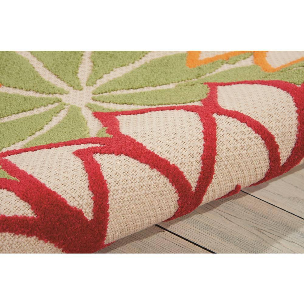 Nourison Aloha Floral Bloom Flatweave High-Low Indoor Outdoor Area Rug Green 5'3" x 7'5"